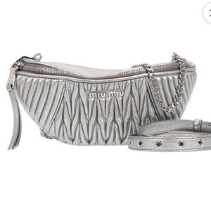 Miu Miu Silver Matelassé Bag